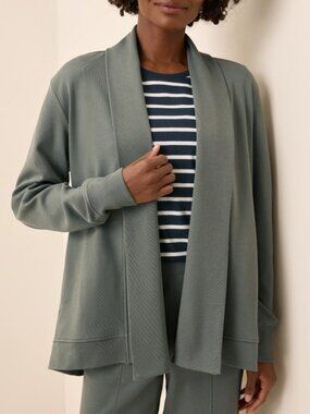 PACT Organic Airplane Drape Cardigan Castor Green XXL